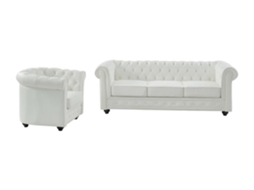Conjunto Sofá E Poltrona Chesterfield