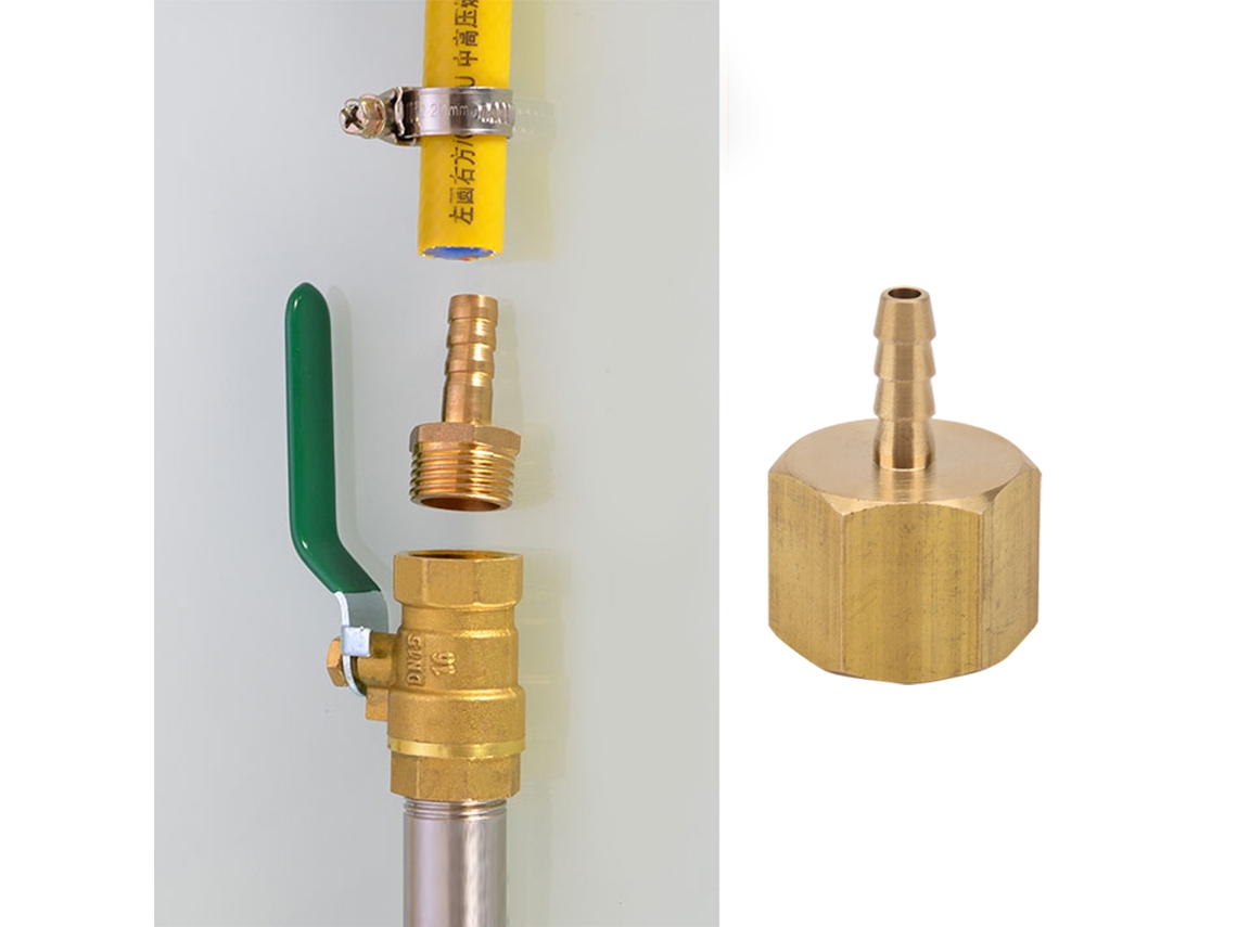 Laxiscreed Mangueira De Latão Com Junta De Ligação E Encaixe Para Tubo De 1/8" E Rosca Interna De 1/4"