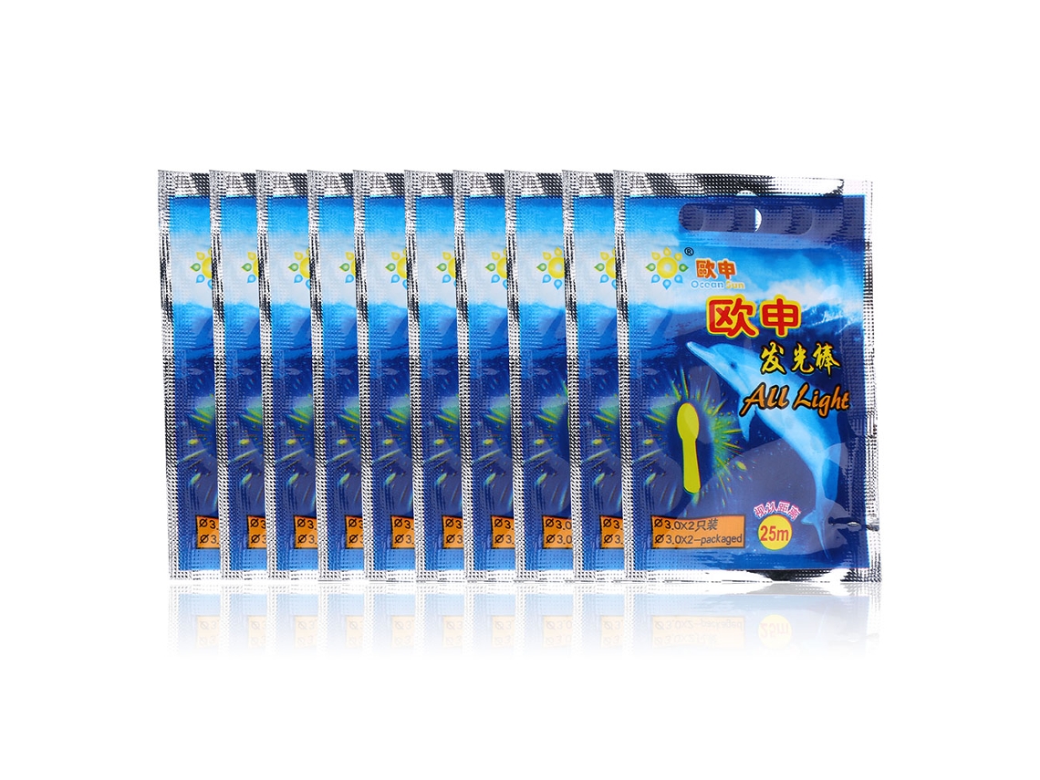 Fishing Fluorescent Sticks, Luminous And Eye-catching, Bulb-shaped, 25 Meters, 2 Pieces Per Pack, 10 Packs Per Bag