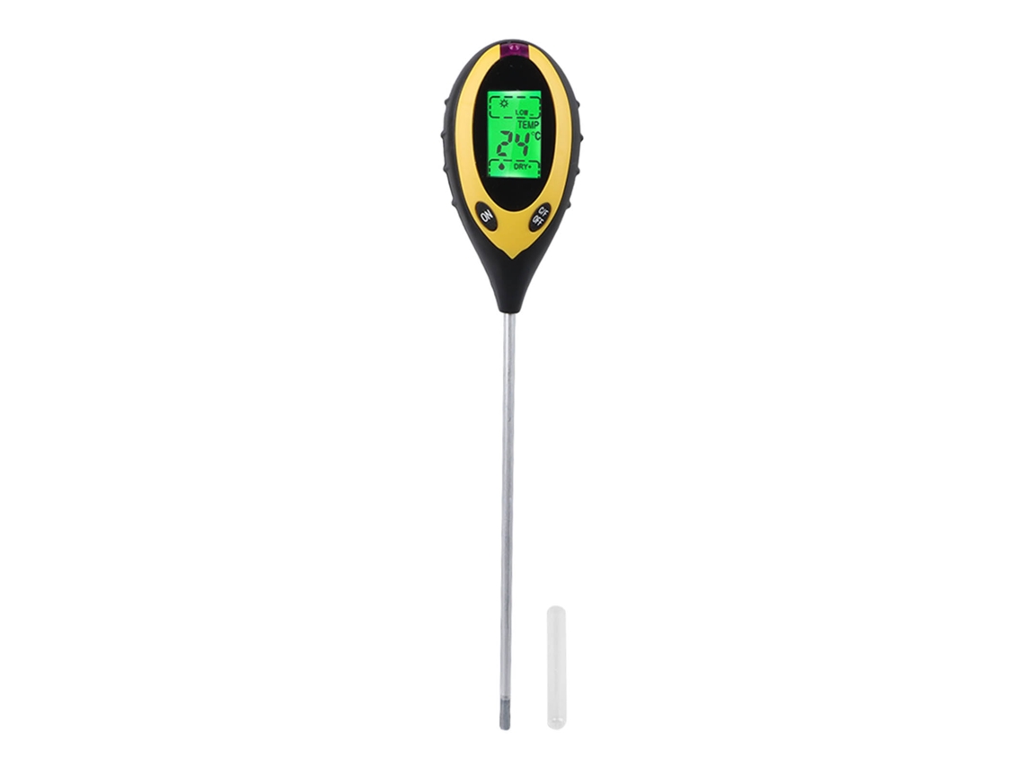 Detector De Solo 4 Em 1 Umidade, Temperatura, Ph, Luz, Medição Precisa, Visor Digital. Aquaforge