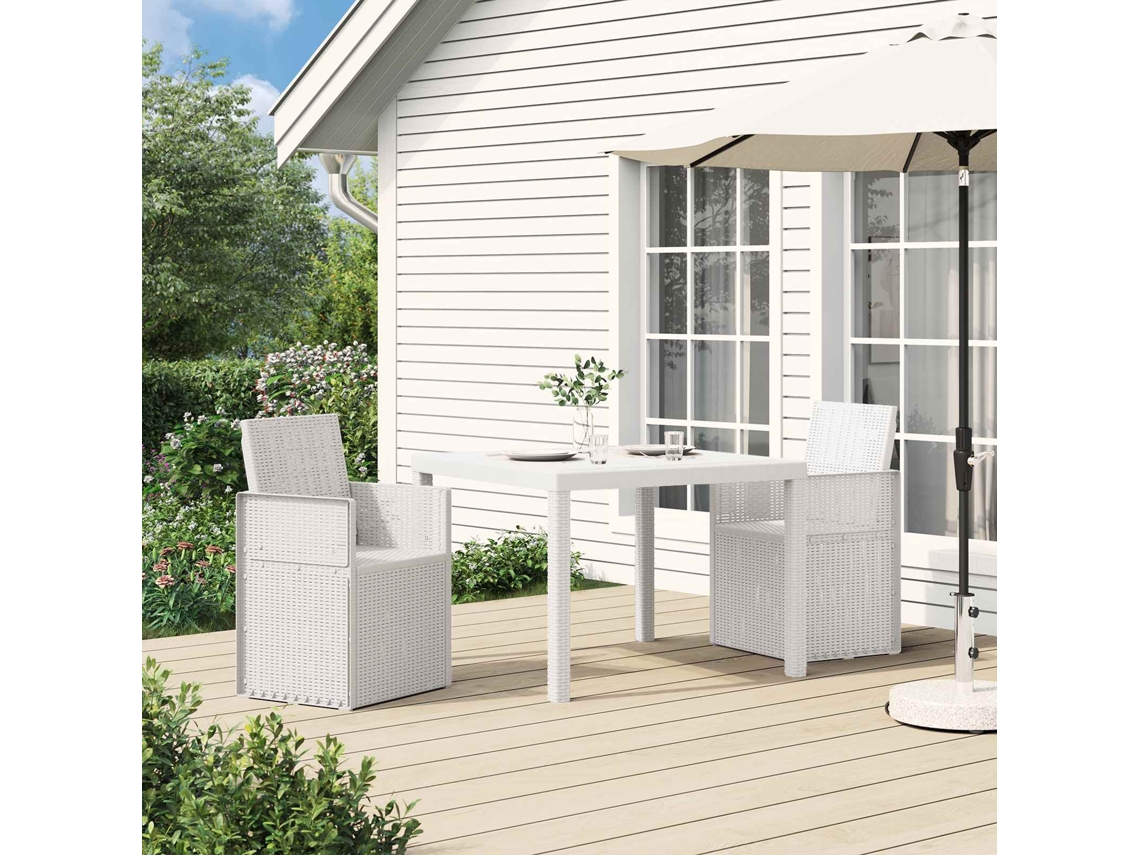 Vidaxl Cadeiras De Jantar Para Jardim 2 Unid. Branco Pp