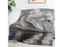 Manta Swan Blanket Cloud Blankets 180x200 Cm Multifuncional Macia e Aconchegante em Flanela Ideal para Cama Es