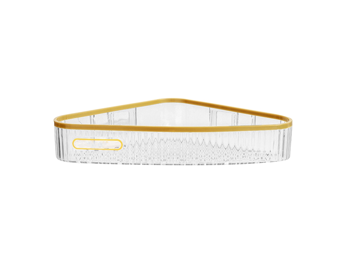 Prateleira De Banheiro Transparente Triangular Sem Furar Parede