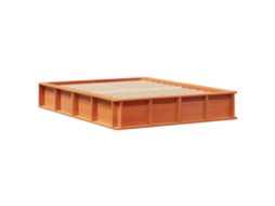 Conjunto 1 Estrutura Da Cama Vidaxl Castanho Madeira De Pinho Maciça (135 X 190 Cm)