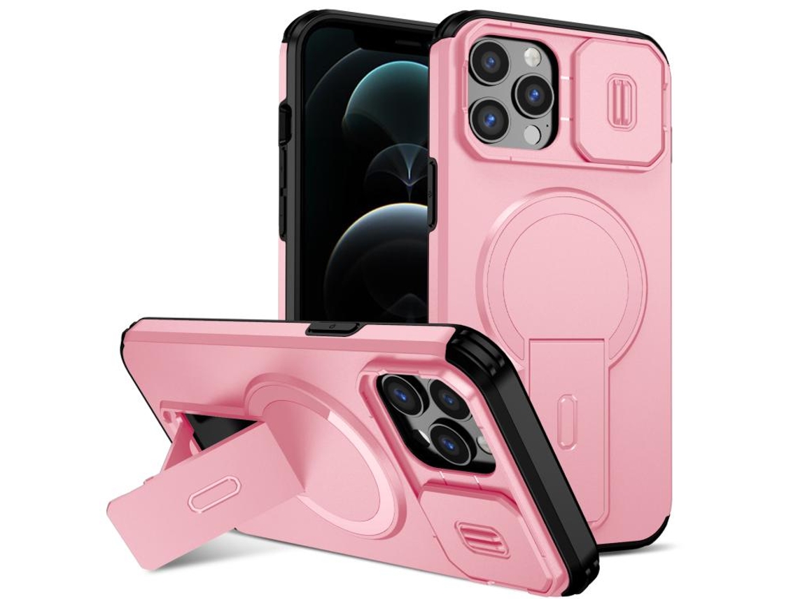 Capa Com Suporte Magsafe Para Iphone 12 Pro Max - Abertura Deslizante Com Proteção De Câmara