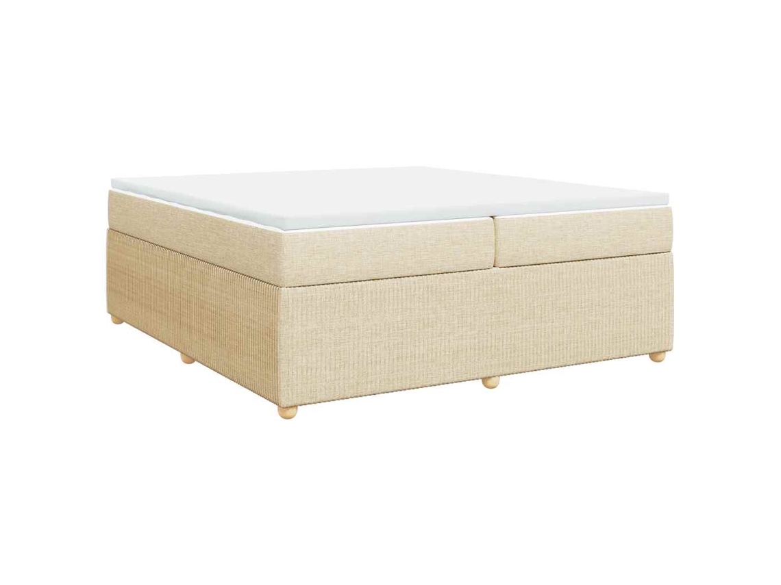 Cama com Molas/colchão 200x200 Cm Tecido Cor Creme MAISON EXCLUSIVE