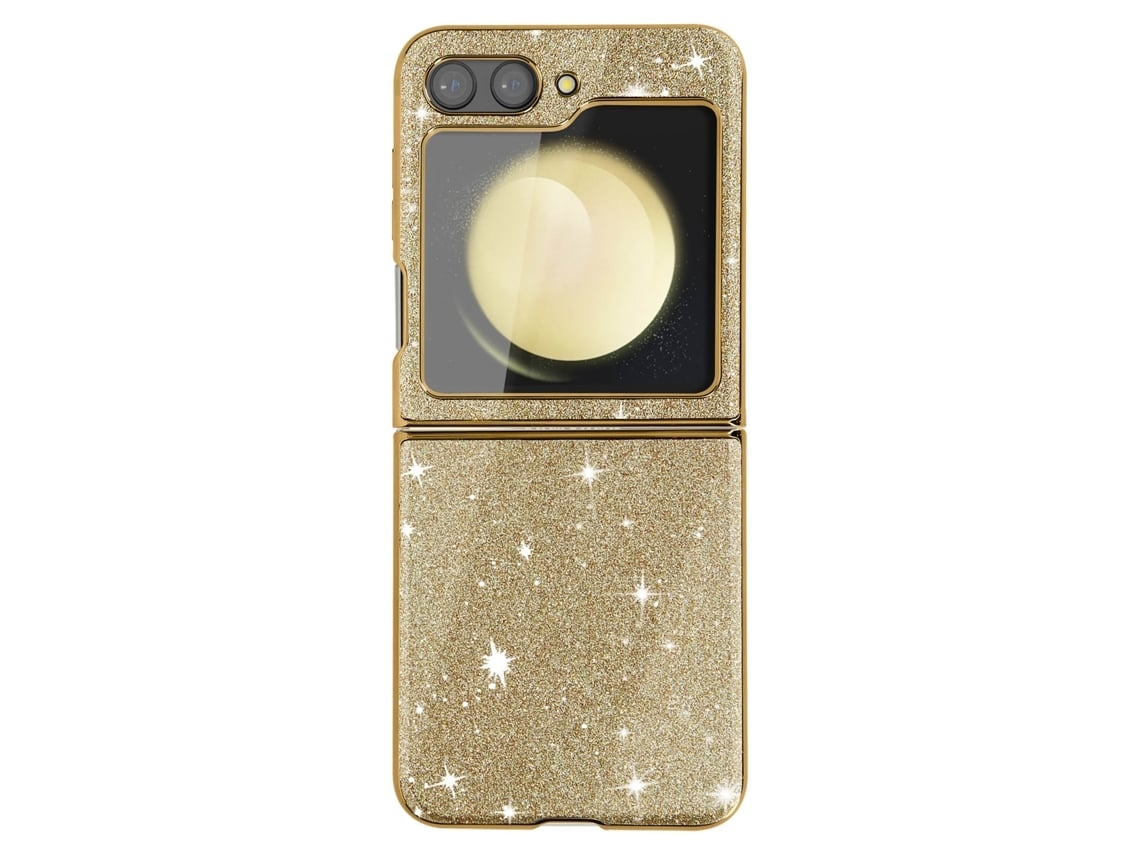 Capa Para Samsung Galaxy Z Flip 5 Ushion Acrílico Rígida Dourado