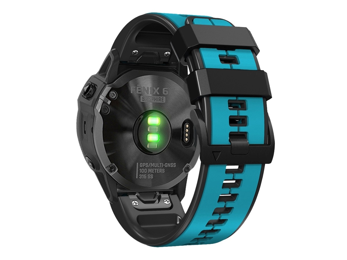 Bracelete Silicone 26Mm Duas Cores para Garmin Enduro/Tactix Delta/Tactix 7 Pro Pin Céu Azul/Preto