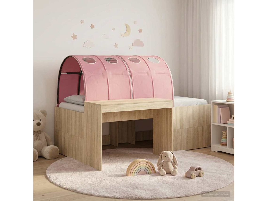 Vidaxl Estrutura De Cama Com Túnel 3 Unid. Carvalho Sonoma E Rosa