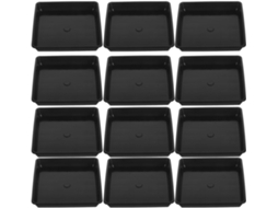 Pratos Quadrados para Vasos de Flores, Práticos para Limpeza de Superfícies, Feitos de Plástico, 12 Unidades, para CHABERLU