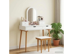 Vidaxl Conjunto De Mesa De Vestir Fauske 5 Unid. Branco