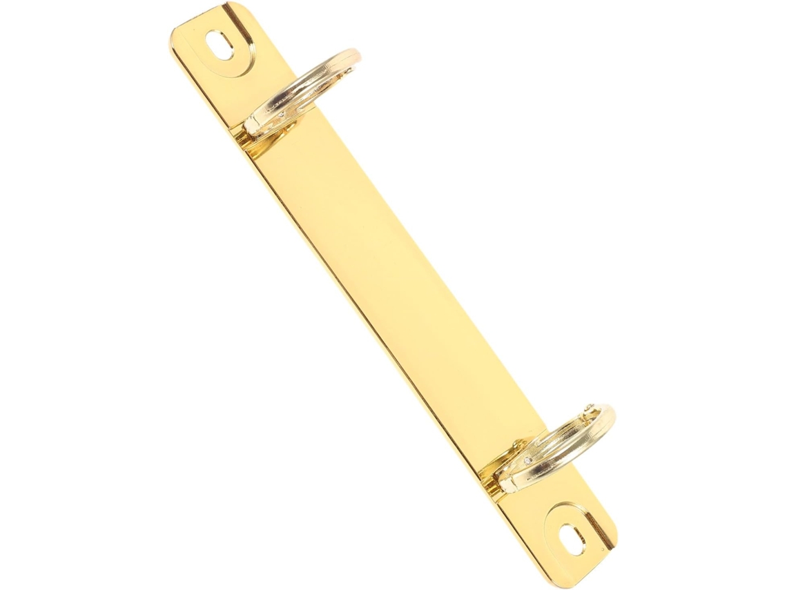 Espátula para macarrão Supvox com anéis redondos de metal dourado, mecanismo de corrente removível, tamanho A7, 2 furos, ideal para