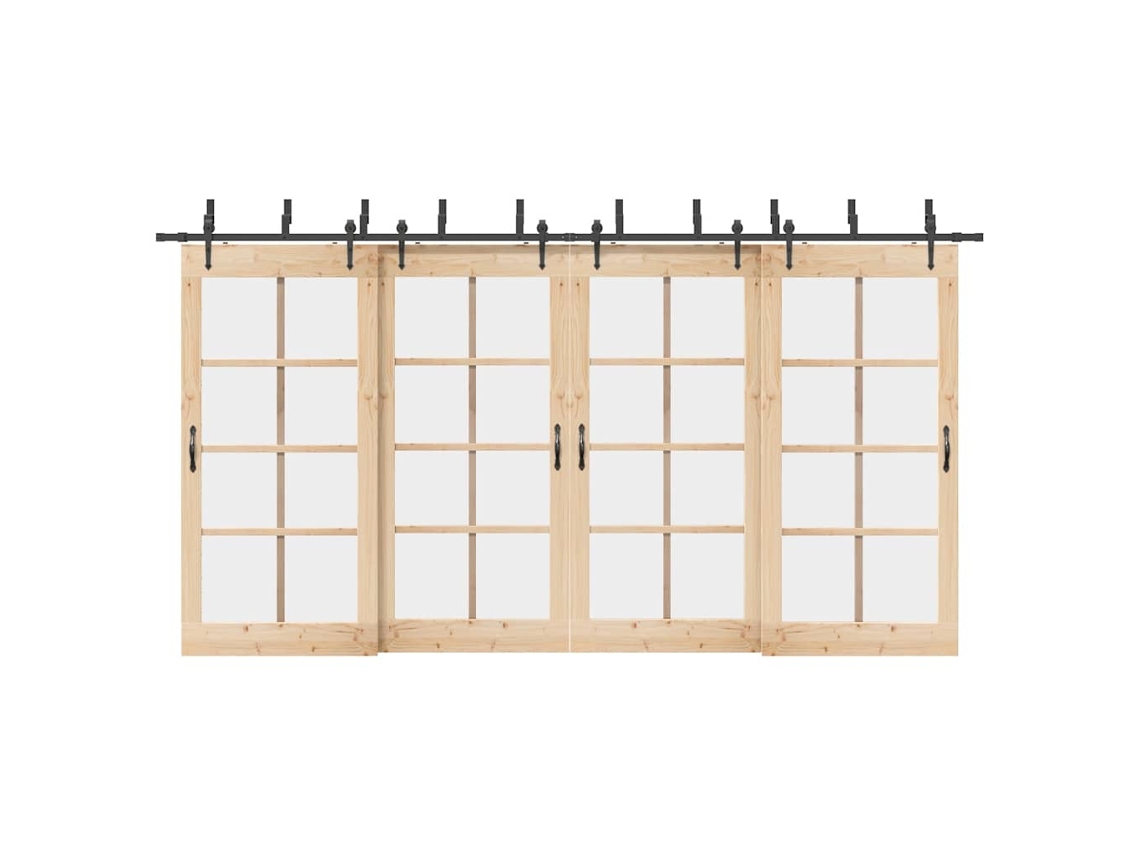 Vidaxl Kit De Ferragens Para Porta Deslizante 427 Cm Aço Preto