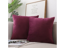 2026 funda de Almohada Cuadrada de Terciopelo de Dos Piezas, Suave Y Lujosa Color Sólido, 45x45 Cm, Morado Dai