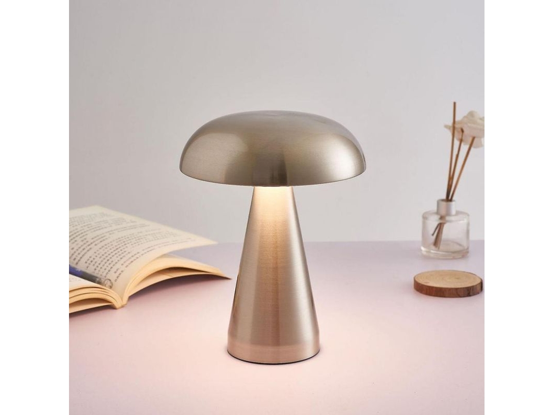 Lâmpada De Mesa Cogumelo Led Com Carga Usb 3 Níveis De Iluminação Para Hotel Café Lar Exterior Interior C