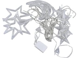 Cortina De Luzes Led Com 126 Estrelas E Lua, 8 Modos Iluminação,