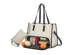 Bolsa Térmica para Almoço, Bolsa para Laptop de 15, 6 Polegadas com Carteira Inclusa, Branca BRILVIBERA
