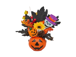 Decoração de Halloween LAXISCREED com árvore, folha de bordo e enfeite.