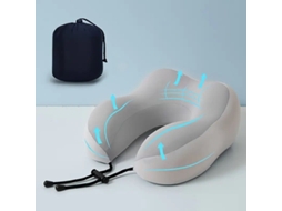 Travesseiro de Viagem Formato U, Travesseiro Cervical Ergonômico de Espuma Viscoelástica para Viagens de Carro, Avião e Casa AQUAFORGE
