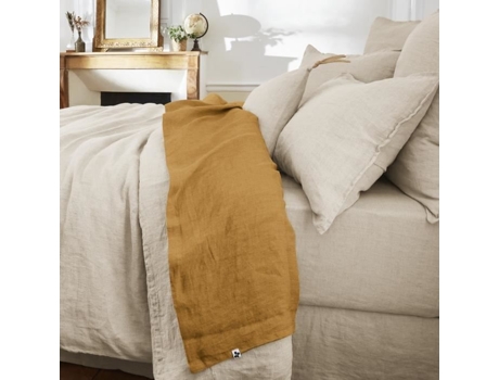 Lençol LEFFET PAPILLON Plano Soline Todos Lavado Caramelo Linho Multicor (300 cm)