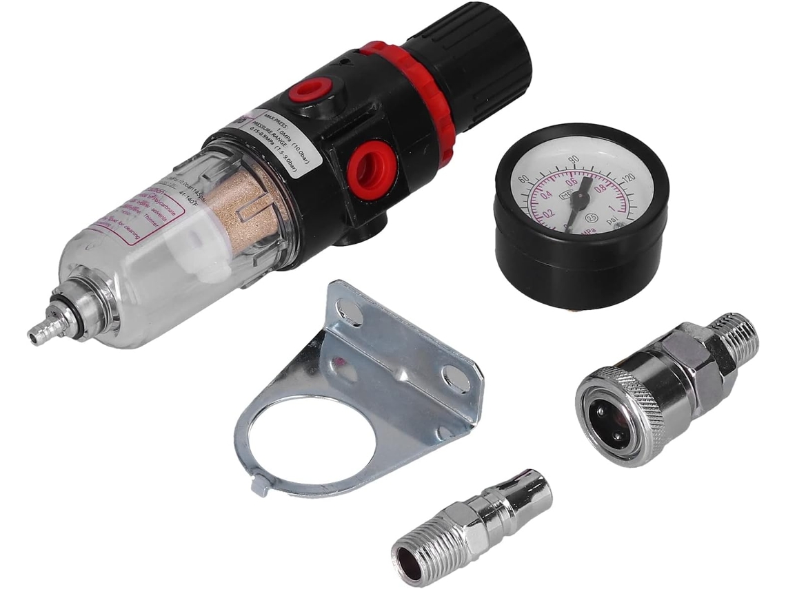 Separador De Água E Óleo Para Compressor De Ar, Filtro De Umidade, Com Manômetro Para Sistemas Pneum Gokoco