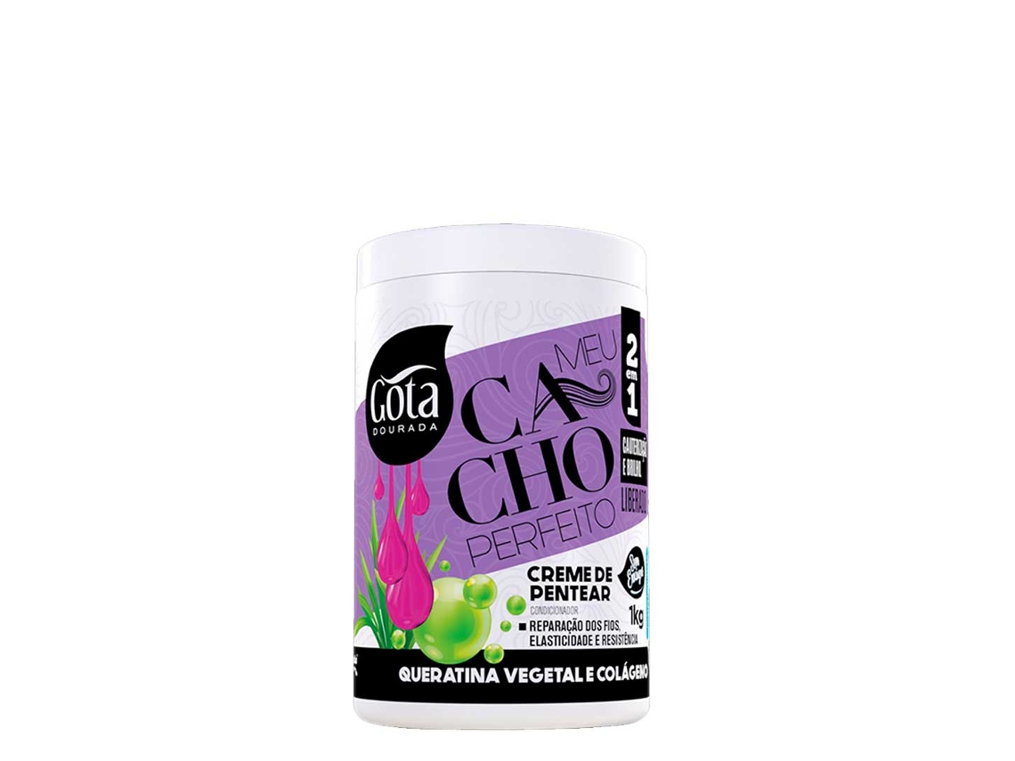 Creme para o Cabelo GOTA DOURADA Meu Cacho Perfeito Creme de Pentear Queratina Vegetal e Colágeno