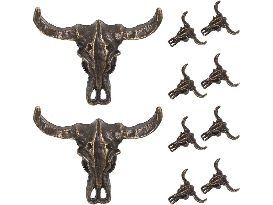 Puxadores Holibanna Puxador De Armário Com Cabeça Vaca, Puxador Rústico Para Porta De Armário Guarda Roupa Com Furo
