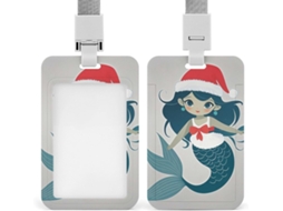 Porta Crachá Com Cordão De Sereia, Presente Natal, Porta Crachá Engraçado, Estojo Protetor Vertical