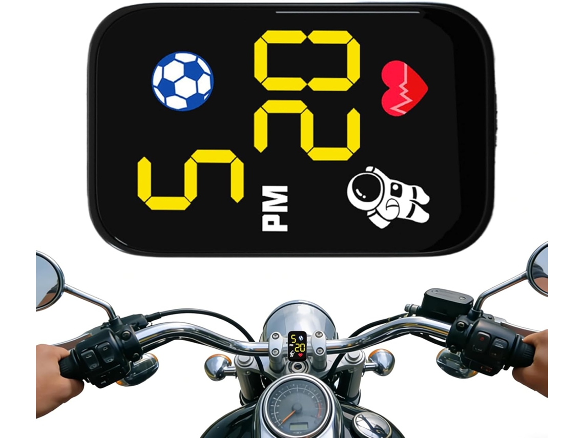 Relógio Digital Para Motocicleta Com Suporte Adesivo Para Painel.