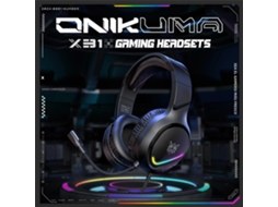Fone De Ouvido Gamer Com Fio Onikuma X31 Com Cancelamento De Ruído, Adequado Para Computador E Laptop, Com Microfone De Iluminação Rgb Vayotoy