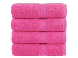 Conjunto 4 Toalha De Bidé Vidaxl Cor-de-rosa Algodão (50 X 30 Cm)
