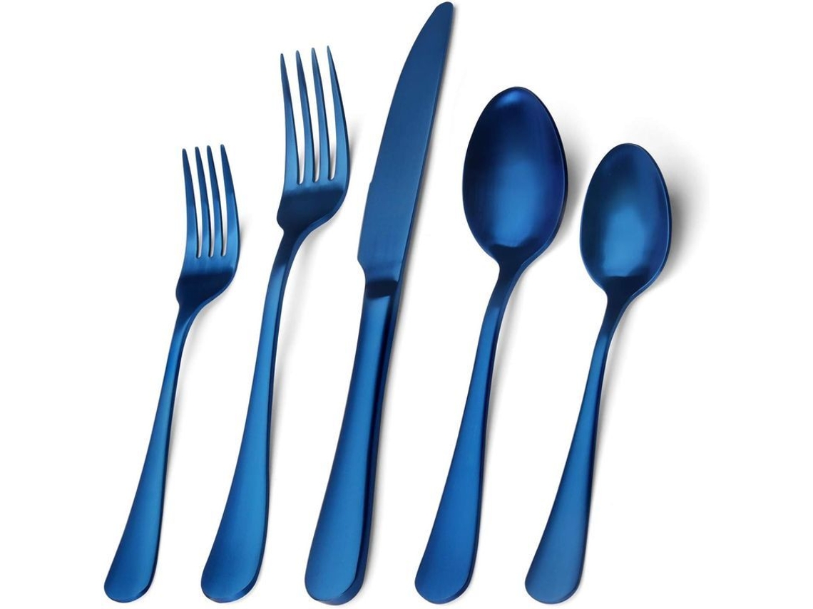 Rebe-set De Talheres De Aço Inoxidável, 5 Peças, Utensílios De Cozinha, Lava-louças, Design Moderno, Azul