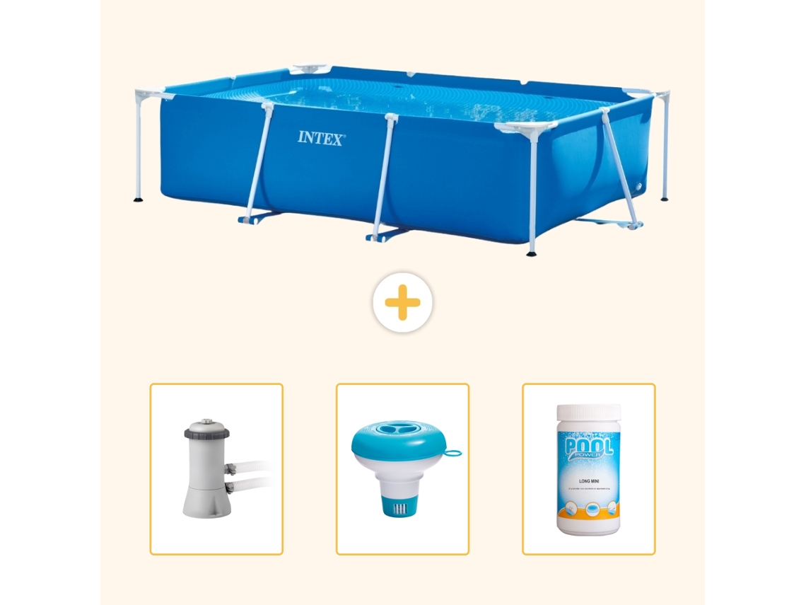 Intex Piscina Com Estrutura Retangular - 300x200x75 Cm - 4-peças Scb77