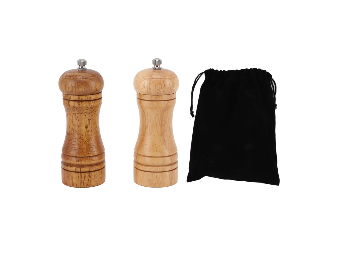 2pcs moedor de pimenta de madeira ajustável | S/MARCA