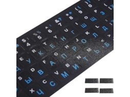 Adesivo De Teclado Russo Fundo Preto Com Letras Azul/verde/laranja/branco Para Notebook E Desktop 10-17 Polegadas Blanco
