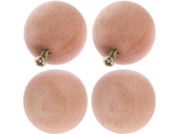 Homoyoyo Conjunto De 4-puxadores Madeira Em Formato Bola, 2, 4cm 0, 95 Polegadas, Para Cômoda E Gaveta, Com Fácil