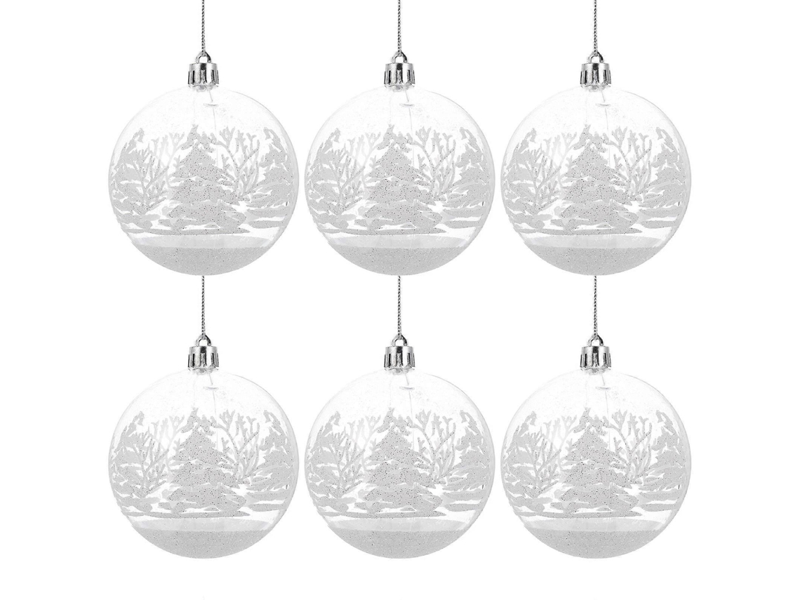 Enfeites Para Árvores De Natal, Bolas De Neve Penduradas, 7,8 X 7,8 X 7,8 Cm, Conjunto De 6 Olysi Shop
