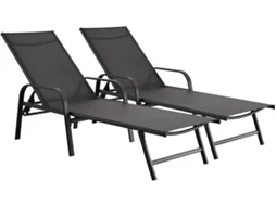 Conjunto De 2 Espreguiçadeiras Metálicas Farniente Cinza Habitat Et Jardin