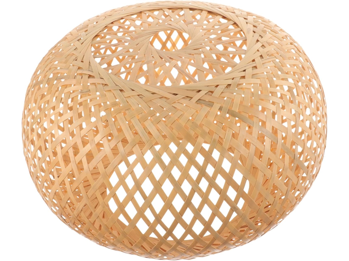 Luminária Pendente De Bambu Trançado, Lanterna De Bambu, Estrutura Vazada, Adequada Para Sala De Estar.