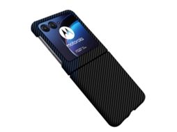 Capa Textura Fibra Para Motorola Motorola Razr 40 Ultra 5g Preto