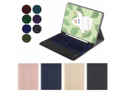 Capa de Teclado Bluetooth para iPad 8 10.2 XIAOMOYU retroiluminado com compartimento para caneta