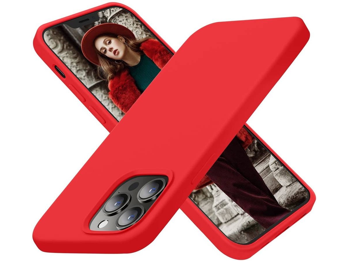 Capa iPhone 13 HONXINM Ultrafina Vermelho