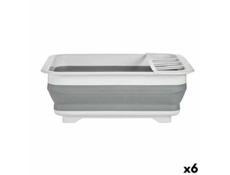 Escorredor de Cozinha Dobrável Branco Cinzento Polipropileno TPR 37,9 x 29,3 x 12 cm (6 Unidades)
