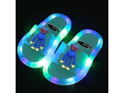 2026 pantuflas Led Huggy Wuggy para Niños Niñas Zapatos Luz Cartoons Regalo Cumpleaños Mxd 30 Azul
