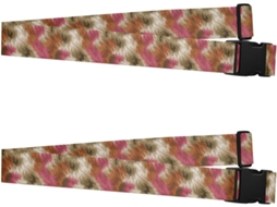 Conjunto De 2 Cintas Bagagem Ajustáveis E Resistentes Com Estampa Pelo Animal Em Tons Marrom Rosa, Perfeitas