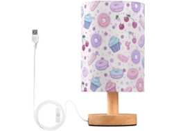 Abajur De Cabeceira Kcldeci Em Formato Cupcake, Donut E Cereja, Ideal Para Sala, Estilo Fazenda, Mesa Cabeceira