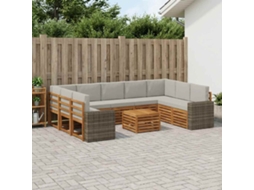 Vidaxl Conjunto De Sofás Para Exterior 10 Unid. Poliéster