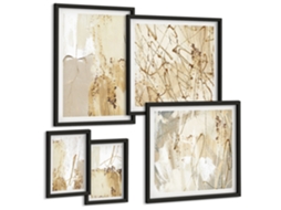 Conjunto De Pinturas Texturas Abstratas Modernas Espelharte (5 Peças)