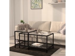 Vidaxl Mesas De Centro 2 Pcs Vidro Temperado Preto