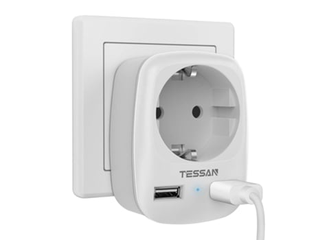 Adaptador TESSAN 611DE (Plástico - Cinzento)